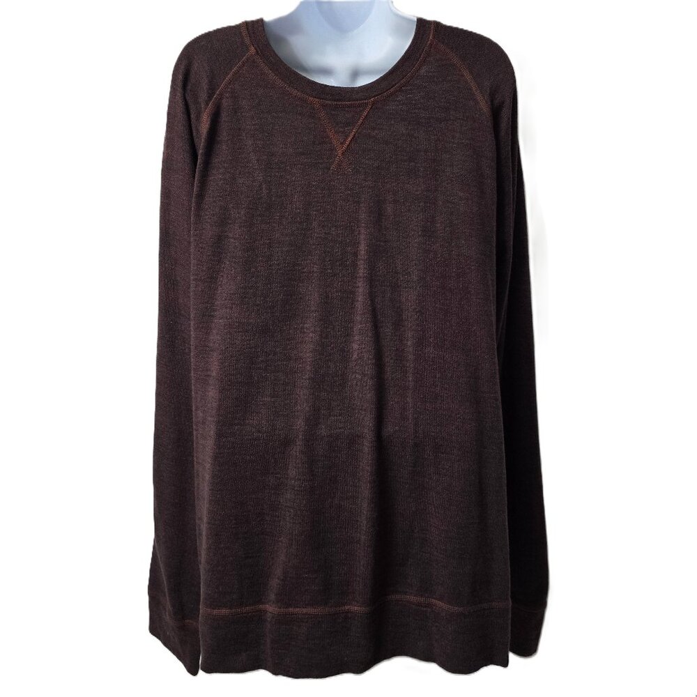 North Face Copperwood Crew Shirt XL Long Sleeve Jersey Knit Rust Brown Preppy